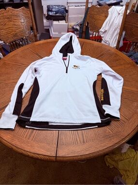 Campus Heritage MU Tigers White and Black Zip-Front Hoodie